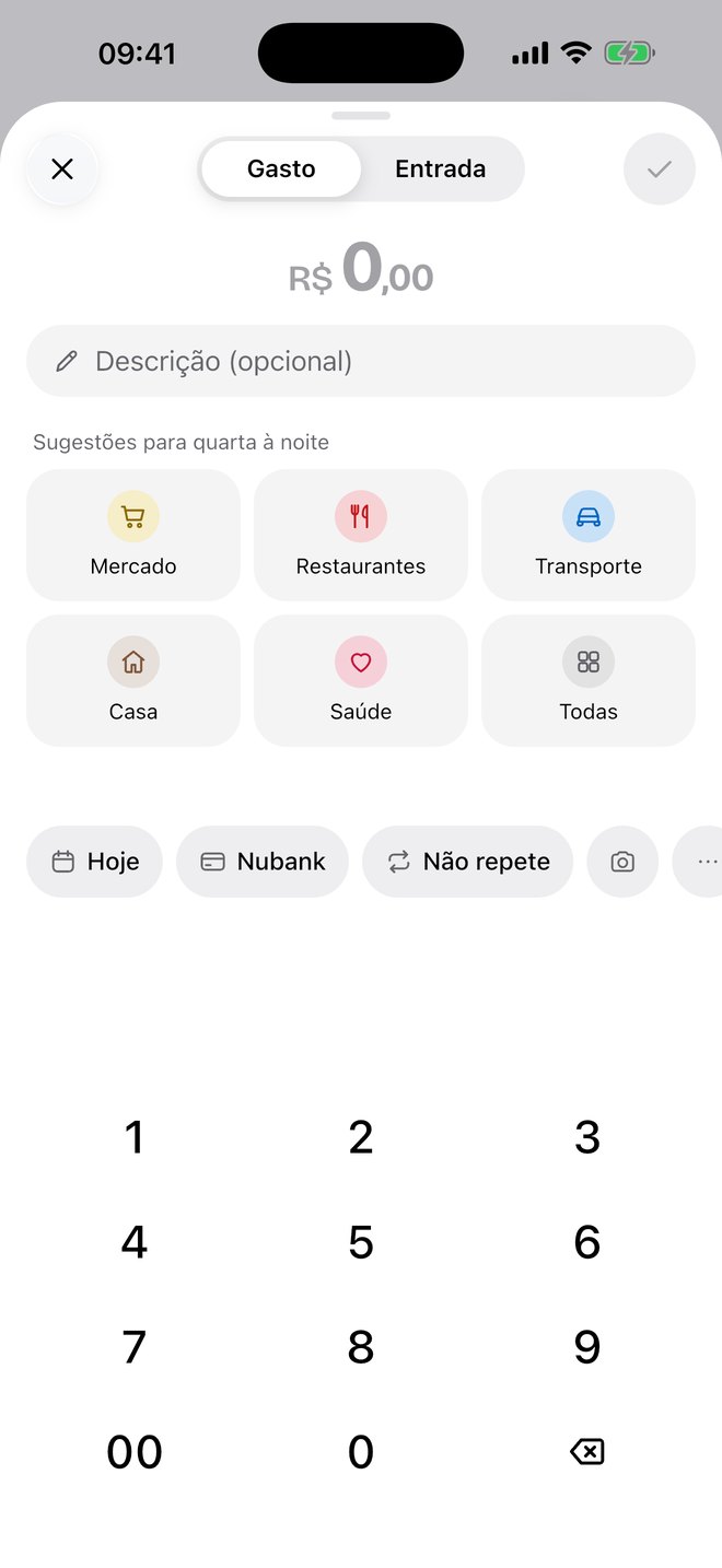 Teclado de Novo lançamento com sugestões de categoria