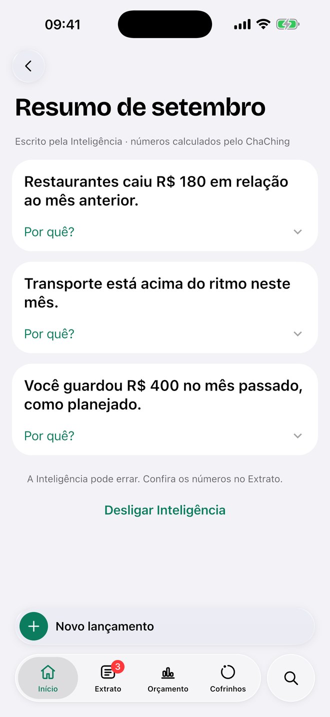 Resumo de setembro escrito pela inteligência